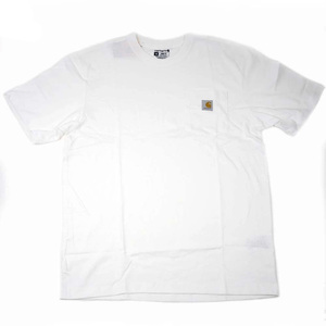 カーハート Tシャツ 半袖 CARHARTT K87 ワークウェア ポケット メンズ レディース トップス カットソー USサイズ ルーズフィット XS 白