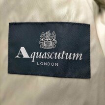 AQUASCUTUM(アクアスキュータム) 日本製 裏地チェック チンストラップ ダブルポケット 比翼ステ 中古 古着 0745_画像3