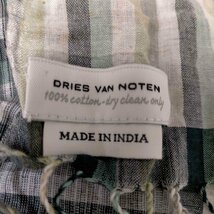 DRIES VAN NOTEN(ドリスヴァンノッテン) インド製 インド綿 チェック フリンジ ストール 中古 古着 0408_画像6