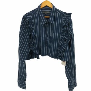 OLD NAVY(オールドネイビー) リメイク フリル ストライプ クロップド L/S シャツ レディース 中古 古着 0926