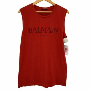 BALMAIN(バルマン) ロゴプリント タンクトップ Tシャツ ノースリーブカットソー メンズ impo 中古 古着 0808
