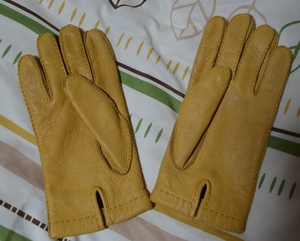 RESTELLI glove deer leather size 81/2 mustard 