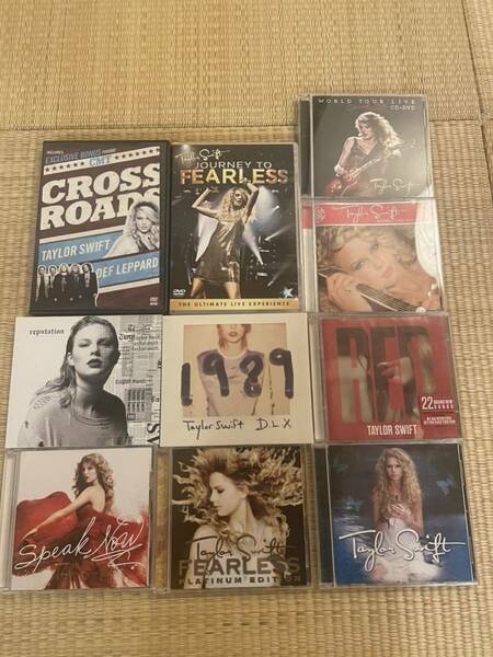 【送料無料】テイラースウィフトtaylor swift CD DVD 10枚セット 1989 fealess red reputation speak now cross roads holiday collection