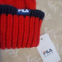 未使用品　フィラゴルフ　FIRA GOLF　手編み風ニット帽　サイズＦ　レッド_画像5