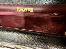 ◆CHANEL シャネル マトラッセ ダブルチェーン ショルダーバッグ ブラック ターンロック 中古◆_画像6