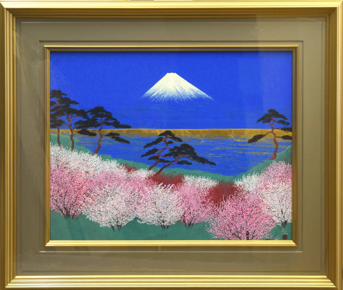 [Authentizität garantiert] Reiji Hiramatsu Road/Spring Song Japanese Painting No. 15/Co-Siegel enthalten/Bungei Shunju Cover Art Verantwortlicher, Malerei, Japanische Malerei, Landschaft, Fugetsu