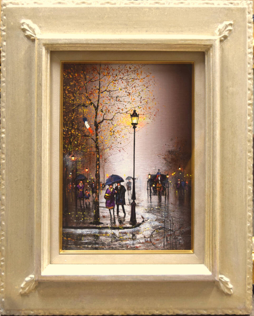 [Guaranteed authenticity] Guy Dessap Paris Night Street Trees Oil Painting No. 4/Modern French Master/Cannes International Picture Exhibition Grand Prize, painting, oil painting, Nature, Landscape painting