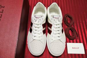  regular price 9 ten thousand jpy ^ unused goods Bally (BALLY) Logo leather sneakers US8D EU7E( Japan size 26cm degree ) white 