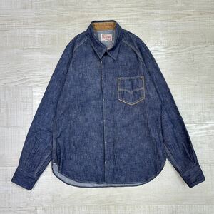 DELUXEWARE デラックスウエア 10.5oz 40s DENIM WORK SHIRT デニム ワーク シャツ MADE IN JAPAN 日本製 インディゴ 系 サイズ L