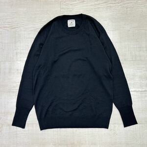 N.HOOLYWOOD エヌハリウッド x JOHN SMEDLEY ジョンスメドレー メリノウール クルーネック ニット イギリス製 BLACK ブラック 系 サイズ 38