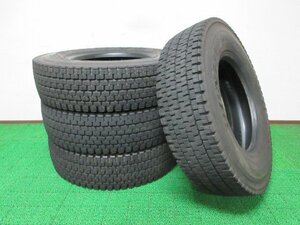 ZL806【送料無料】225/80R17.5 123/122 超溝高 8.5~9分山 スタッドレス DECTES SP001 2022年製 4本 激安 中型 4トン トラック エルフ 等に