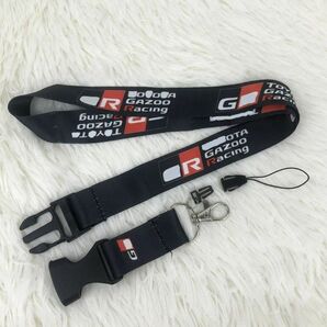 GR GAZOO Racing ネックストラップ ガズーレーシング 長さ58.4cm 幅2.5cm 着脱可能 カニカン 松葉紐付き