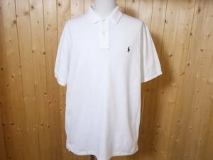 r83◆POLO RALPH LAUREN ポロシャツ◆サイズL ポロラルフローレン 半袖ポロシャツ 古着屋 USED 白色 ネコポス便 6B