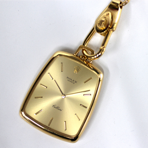 [ROLEX] Rolex Cellini pocket watch K18YG hand winding pocket watch 70.9g chain attached junk 