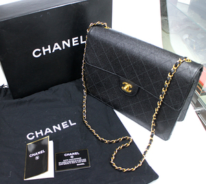 1円～【CHANEL】シャネル キャビアスキン マトラッセ 30 チェーン ショルダー バッグ 美品　付属品揃い