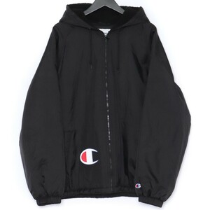 SUPREME × CHAMPION Sherpa Lined Hooded Jacket Lサイズ ブラック シュプリーム チャンピオン シェルパラインドフードジャケット