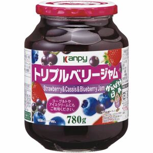 【大容量】カンピー トリプルベリージャム 780g ブルーベリー ジャム パン シリアル 食品 缶詰 瓶詰 保存食