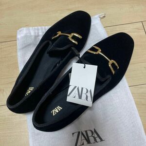 ZARA 新品　タグ付き　ベルベットローファー　24.5