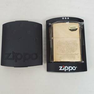0215-205■未使用 ZIPPO ジッポー ライター ゴールド ケース付 2005年製 着火未確認 ※本州以外は配送方法が変更になります。