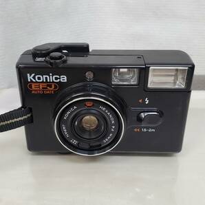 0228-218□コニカ KONICA フィルムカメラ EFJ AUTO DATE HEXANON F4 36㎜ ケース付 動作未確認 ジャンク ※簡易梱包の画像2