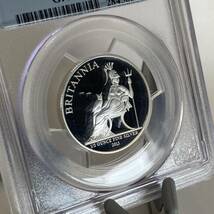 2013年 イギリス ブリタニア 銀貨 コイン PCGS 69 ディープカメオ ファーストストライク フクロウ　1ポンド 銀貨 Britannia 1ポンド　投資_画像6