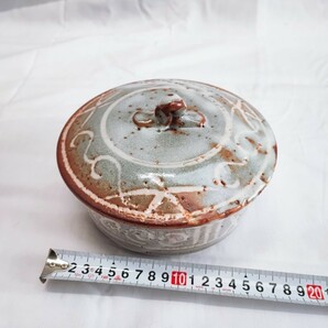 寿山 作 焼物 陶器 未使用 蓋物 食器 木箱 当時物 コレクション アンティーク 骨董 やきもの 蓋付き 昭和レトロ 鉢 オールド(020109)の画像9