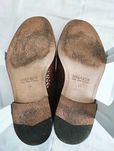 DAVID&JOAN レザー シューズ 41 ITALY イタリア製 靴 スリッポン ローファー ブラウン 箱付き 編み込みレザー コレクション(022008)_画像8