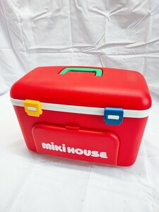 ミキハウス クーラーボックス 当時物 コレクション mikiHOUSE ボックス 収納 レッド かわいい レトロ雑貨 キャンプ アウトドア(022114)