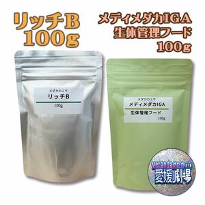 科学飼料研究所 リッチB/ニチドウ 生体管理フード めだか膳 メディメダカIGA 各100g 2点セット メダカのエサ