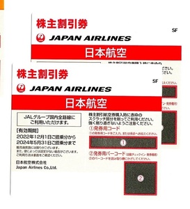 JAL 株主優待券　2枚セット　レターパックライト送料込み