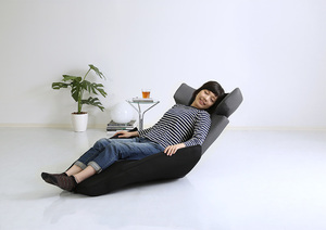 デザイン座椅子 グランデルタマンボウ　一人掛け 日本製　マンボウ　グレー色