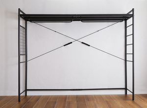  bed on. space . valid practical use is possible hanger shelf black color 
