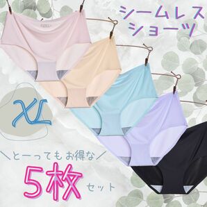 ＼５枚セット／【 カラー シームレスショーツ 】( XL )シームレス パンツ パステルカラー パンツ ストレッチ 美尻