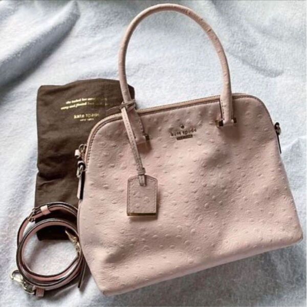 kate spade ケイトスペード 2wayバッグ トートバッグ ショルダーバッグ 型押し レザー ベビーピンク