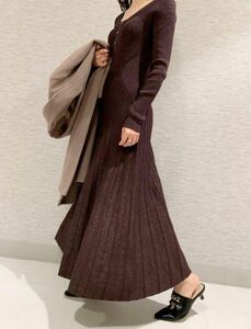 【LILY BROWN】新品未着用 ラメニットロングワンピース