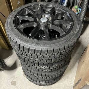 格安17×7J 5×100 17インチ バリ山 シュナイダーホイールブラック 4本セット 引き取りのみ 冬用タイヤ ダンロップ スタッドレスタイヤ