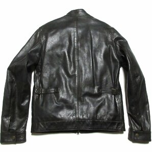 未使用に近い Belstaff ベルスタッフ レザー ジャケット/ライダース/モーターサイクルジャケット/L/58283069/ブラック/ユーズド加工の画像2