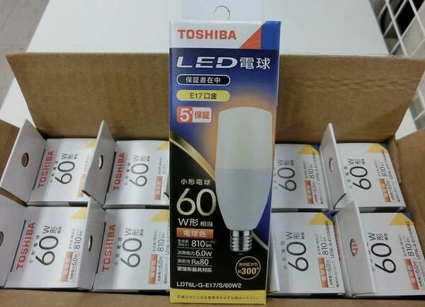 東芝 TOSHIBA LED電球 E17 60W電球色 10個セット