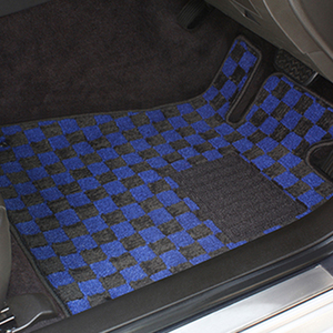 フロア マット デラックス タイプ チェック・ブルー VW ティグアン H20/09-H29/01 右ハンドル