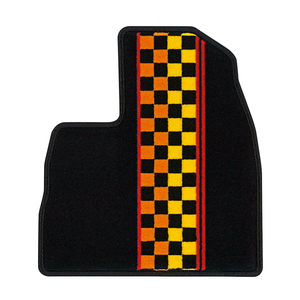  floor mat Deluxe ' ultimate type sporty check yellow Peugeot 2008 R02/09- right steering wheel car 