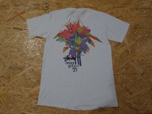 【stussy】ステューシー Tシャツ メンズ レディース　Sサイズ　花柄　半袖Tシャツ　白　プリント