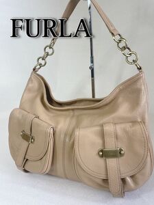 FURLA ショルダーバッグ ライトブラウン レザー フルラ レディース バッグ