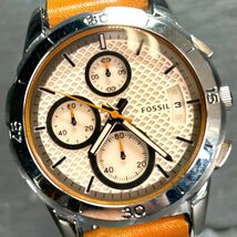 新品 FOSSIL フォッシル ES4043 腕時計 クオーツ 多針アナログ クロノグラフ レザーベルト ステンレススチール カレンダー ラウンド_画像2