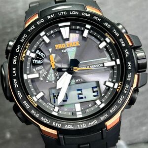 新品 CASIO カシオ PROTREK プロトレック トリプルセンサー PRW-6100Y-1 腕時計 タフソーラー 電波時計 アナデジ 多機能 カレンダー メンズ