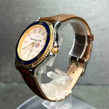 1994年 USAワールドカップ記念モデル CASIO カシオ SWC-15 腕時計 クオーツ アナログ カレンダー レザーベルト 電池交換済み 動作確認済み_画像5