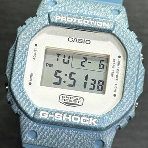 美品 CASIO カシオ G-SHOCK ジーショック DW-5600DC-2 腕時計 クオーツ デジタル デニムカラー 多機能 ステンレススチール 動作確認済み