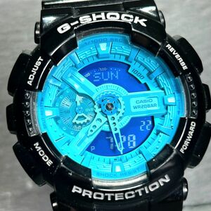 美品 CASIO カシオ G-SHOCK ジーショック ハイパーカラーズ GA-110B-1A2 腕時計 クオーツ アナデジ 多機能 ステンレススチール 動作確認済