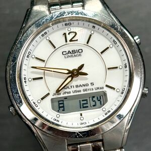 CASIO カシオ LINEAGE リニエージ LCW-M200-7 アナデジ タフソーラー 電波時計 腕時計 ホワイト文字盤 メタルバンド メンズ 動作確認済み