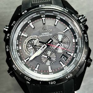 美品 海外モデル CASIO カシオ EDIFICE エディフィス EQW-M600DC-1A 腕時計 タフソーラー 電波時計 アナログ 多機能 ネオブライト メンズ