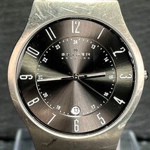 SKAGEN スカーゲン 233XLTTM 腕時計 アナログ 3針 デイト チタン ガンメタル チャコールグレー 薄型 メッシュベルト 新品電池交換済み_画像1